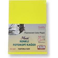 Masis A4 Renkli Fotokopi Kağıdı 100 Lü Fosforlu Sarı