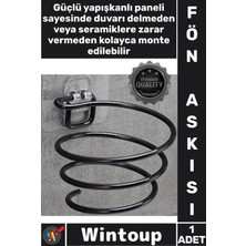 Marvielle Yapışkanlı Duvar Tipi Siyah Metal Banyo Askı Organizeri - Banyo Düzenleyici