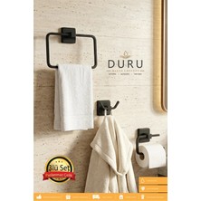 Marvielle Mat Siyah 3'lü Banyo Seti Paslanmaz Çelik - Banyo Düzenleyici