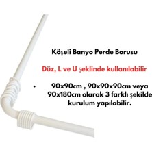 Marvielle Köşeli Banyo Perde Borusu - Banyo Düzenleyici