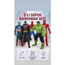 Farbu Oyuncak Avengers Işıklı 5'li Süper Kahramanlar Figür Seti 17 cm Süper Kahraman Oyun Seti
