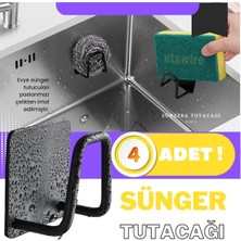 Marvielle Kendinden Yapışkanlı Bulaşık Lavabo Sünger Tutacağı 4 Adet - Banyo Düzenleyici