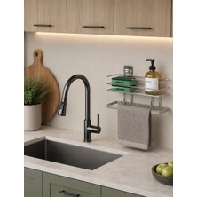 Marvielle Banyo Rafı Havlu Asıcı Düzenleyici Organizer Havluluk Krom - Banyo Düzenleyici