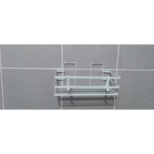 Marvielle Tek Katlı Yapışkanlı Beyaz Şampuanlık Banyo Rafı - Banyo Düzenleyici