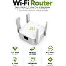 Metaforce 300 Mbps 4 Antenli Wi-Fi Sinyal Güçlendirici & Router Beyaz