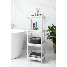 Marvielle 4 Katlı Banyo Rafı Mutfak Düzenleyici Beyaz - Banyo Düzenleyici