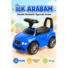 Farbu Oyuncak Müzikli Ilk Arabam – Koltuk Altı Bagajlı, Ayakla Itmeli Mavi Çocuk Arabası, 12 Ay+