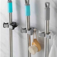 Marvielle 4 Adet Mop Tutucu Sihirli Fırça Sapı Duvar Askı Aparatı - Banyo Düzenleyici