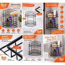 Marvielle Katlı Metal Banyo Rafı – Çok Amaçlı Düzenleyici Organizer - Banyo Düzenleyici