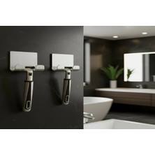 Marvielle Ikili Paslanmaz Çelik Yapışkanlı Tıraş Bıçağı Tutucu, Gümüş Gri, 662 cm - Banyo Düzenleyici