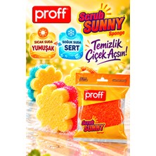 proff Scrub Sunny Çift Taraflı Sihirli Bulaşık Süngeri - Çift Katmanlı Leke Sökücü Sünger