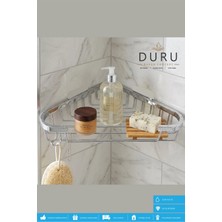 Marvielle Prinç Krom Kaplama Banyo Köşe Rafı Şampuanlık Tek Katlı 18*18 cm - Banyo Düzenleyici