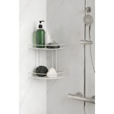 Marvielle Banyo Köşeliği Düzenleyici Şampuanlık Duş Rafı Beyaz - Banyo Düzenleyici