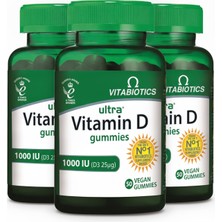 Vitabiotics Ultra Vitamin D Gummies 1000IU 50 Vegan Gummies 3’lü Set