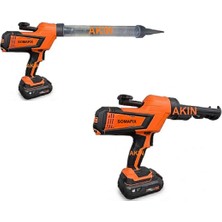 Somafix Şarjlı Sosis Poliüretan Mastik ve Kartuş Silikon Tabancası Çift Akülü 310-600 ml SFX8431