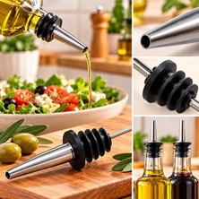 4 Adet Paslanmaz Çelik Şişe Ucu Servis Aparatı Yağdanlık Tıpa Tapa Mantar Bar Restaurant Otel Için H