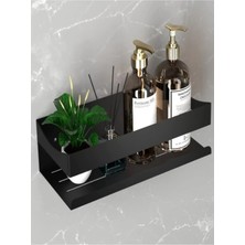 Marvielle Banyo Rafı Duş Organizatörü Şampuan Tutacağı 1.5 mm Metal Siyah - Banyo Düzenleyici