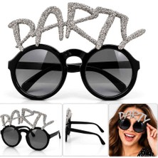 Hace Bazaar Gümüş Simli Party Yazılı Parti Gözlüğü -Hcb