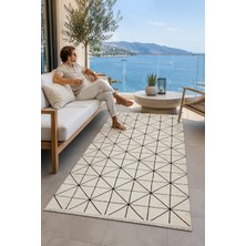 Sultan Halı Sultan Zen Piramit Desen Krem Modern Akrilik Makine Dokuma Salon Halısı