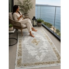 Sultan Halı Sultan Erva Beyaz - Hardal Modern Akrilik Makine Dokuma Salon Halısı