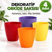 Dekoratif Karışık Renk Orkide Saksısı-4 Adet Set Fiyatlı-12 Pot Üretim Saksısına Uygun