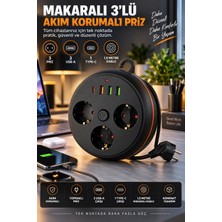 Matechno 1.5 mt Uzatma Kablosu Akım Korumalı 3'lü Priz Anahtar ile Pratik Kullanım