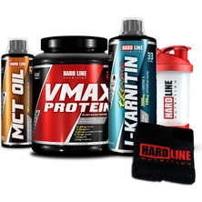 Hardline Nutrition Vmax Protein Çikolata 908 G + L Karnitnitin Thermo 1000 ml + Mct Oil 500 ml + Shaker + Havlu
