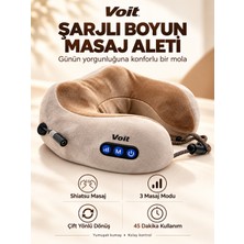 Voit Soft Relax Masajlı Seyahat Yastığı Boyun Masaj Yastığı U Şekilli Yumuşak Dokulu