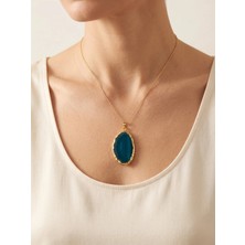 Appshira Mavi Akik Kolye Ucu