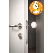 Nublado (6 Adet) Yapışkanlı Kapı Kolu Stoperi (Beyaz) Tamponu Duvar Arkası Stopu Durdurucu Tutucu Tutacağı