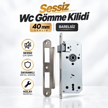 Nzb Sessiz Gömme Kilit 40 mm Wc Kapı Kilidi Barelsiz Iç Banyo Tuvalet Kapıları Uyumlu
