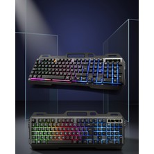 Kaliteyi Bul Oyuncu Klavye Seti Rgb Işıklı USB Girişli Q Dizilimi