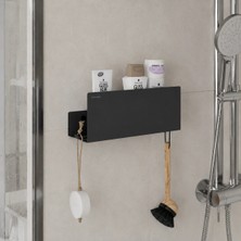 Marvielle Banyo Duş Rafı - Şampuanlık - Kendinden Yapışkanlı 30 cm Siyah - Banyo Düzenleyici