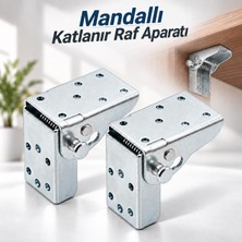Nzb (2 Adet) Katlanır Mandallı Raf Altı Aparatı 6,5X5X4 cm Çinko Kaplama Dayanıklı Metal Raf Bağlantı Aparatı