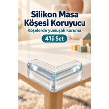 Evgereçlerim Masa Köşelik Koruyucu Şeffaf Silikon Çocuk Koruma Aparatı Seti 4'lü