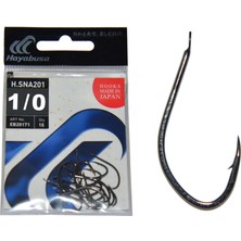 Hayabusa Hsna 201 Kısa Pala Olta Iğnesi 15LI Paket Black Nikel