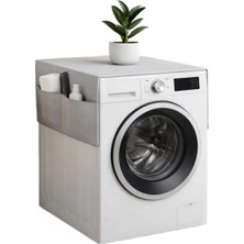 Marvielle 4 Cepli Gri Çamaşır Makinesi Örtüsü 60X130 cm - Banyo Düzenleyici