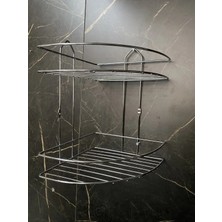 Marvielle Paslanmaz Metal Krom Ikili Köşe Banyo Rafı - Banyo Düzenleyici