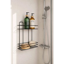 Marvielle Paslanmaz Yapışkanlı 2 Katlı Banyo Duş Şampuanlık Duvar Organizer - Banyo Düzenleyici