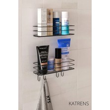 Marvielle Yapışkanlı Banyo Rafı, 2'li , Duş Rafı Organizer - Banyo Düzenleyici