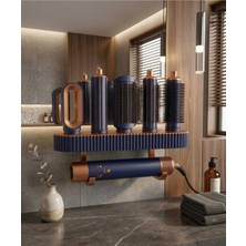 Marvielle Duvar Rafı Saç Şekillendirici Organizer Banyo Askısı - Banyo Düzenleyici