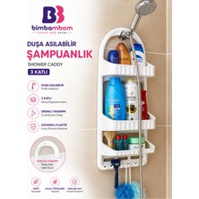 Marvielle Duşa Asılabilir 3 Katlı Şampuanlık - Banyo Düzenleyici