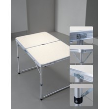 Katlanabilir Kamp Masası Seti 4 Tabureli 50-65 cm Ayarlanabilir