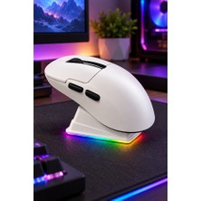   pl-1872 beyaz 6400 dpı 3 modlu bluetooth optik şarj ıstasyonlu kablosuz gaming oyuncu faresi