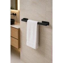 Marvielle Yapışkanlı Siyah Uzun Havluluk - Banyo Düzenleyici