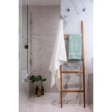 Marvielle Açık Ceviz Çam Dekoratif Askılık Merdiven-Ahşap Duvar Rafı Organizer-Banyo - Banyo Düzenleyici