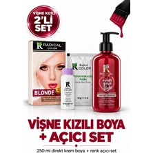 Radical Color Vişne Kızılı Su Bazlı Saç Boyası 250 ml + Yoğun Renk Açıcı Pudra Seti