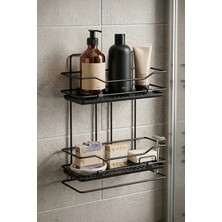 Marvielle 2 Katlı Paslanmaz Metal Banyo Rafı - Banyo Düzenleyici