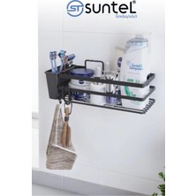 Marvielle 2 Gözlü Yapışkanlı Banyo Organizer - Banyo Düzenleyici