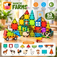 Fidan Oyuncak Magnetic Farms 52 Parça Manyetik Yapı Blokları Çiftlik Seti - Mıknatıslı Eğitici Zeka Oyunu ve Eğlenceli Yapı Oyuncakları